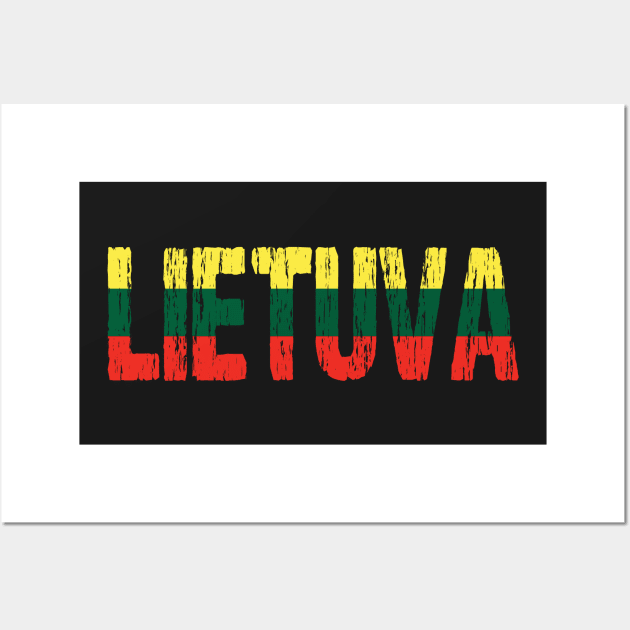 Lietuva Lithuanian Flag Distressed Souvenir Wall Art by Nirvanibex